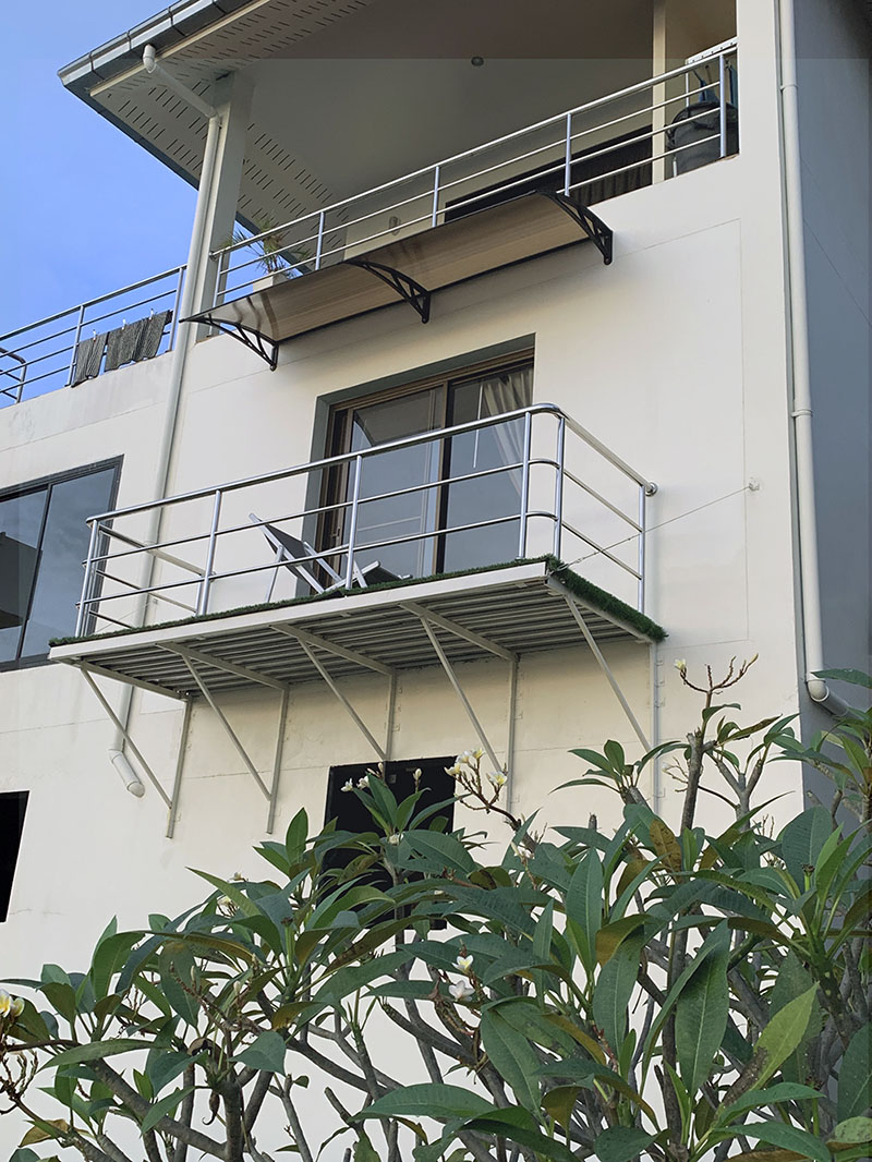 Siam villa, Dream studio, apartment  outside of the balcony with awning and view of the whole Chaweng bay-800-